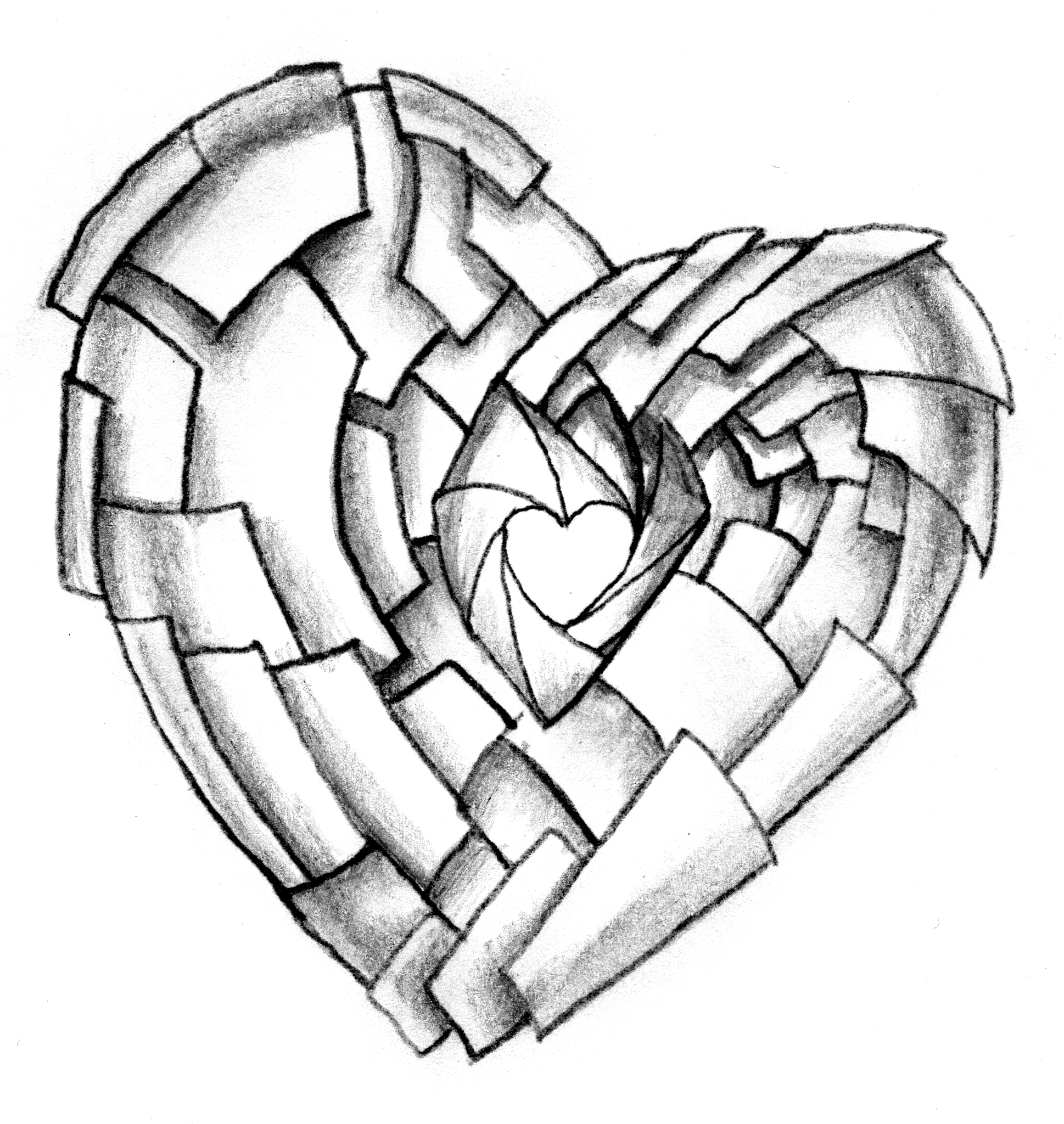 Free Pencil Art Love Heart, Download Free Pencil Art Love Heart png