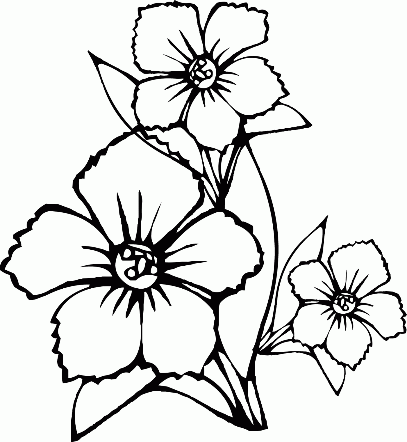Cute Flowers Coloring Pages Clip Art Library