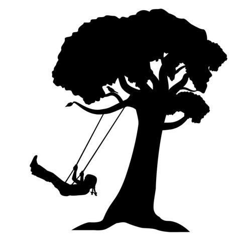 Girl on a Tree Swing Large Vinyl Wall Decal | WilsonGraphics 