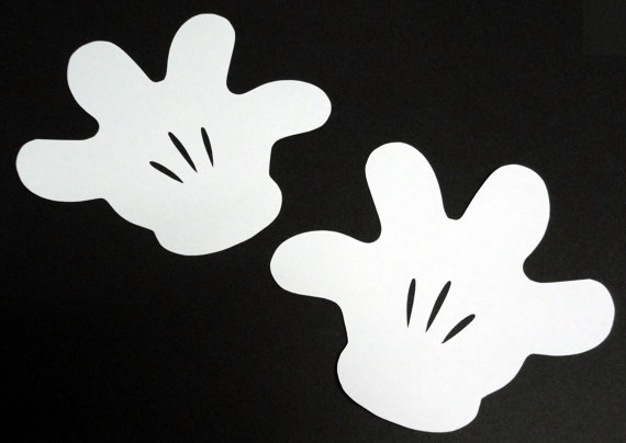 Items similar to 30- 5 Mickey Mouse Glove Silhouettes White 