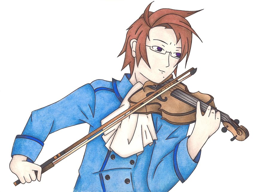 Violinist Anime Art - Classical Music Character Illustration