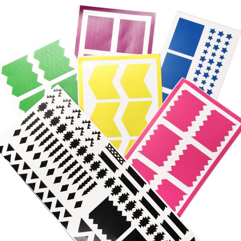 Vibrant Geometric Sticker Sheets - Decorative Patterns for Crafts & DIY Projects
