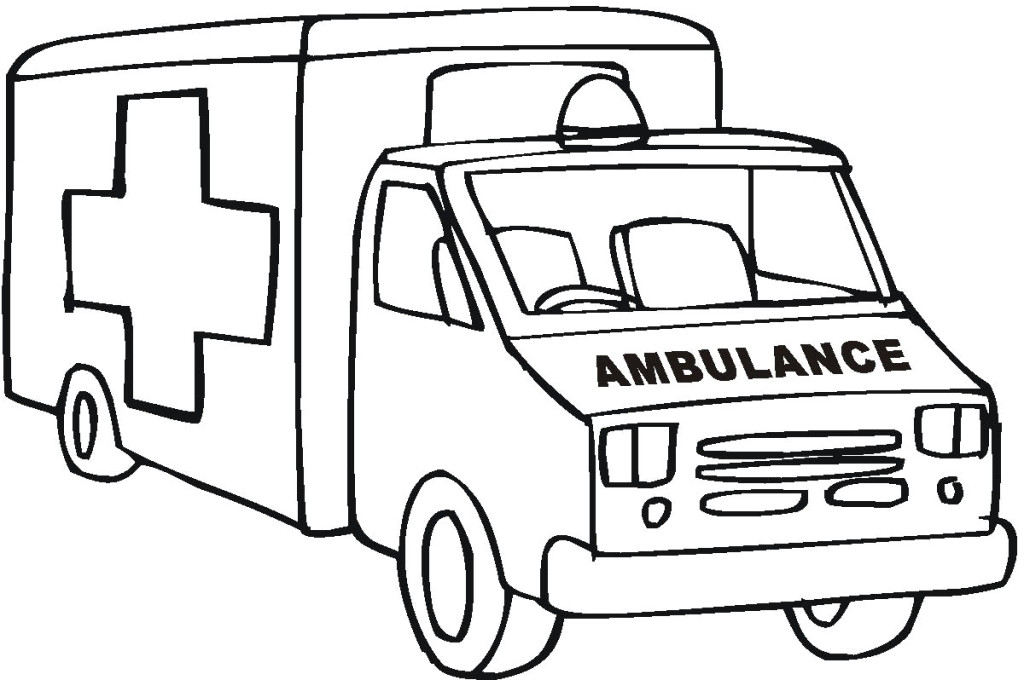 Funny Ambulance Truck Coloring For Kids | Laptopezine.