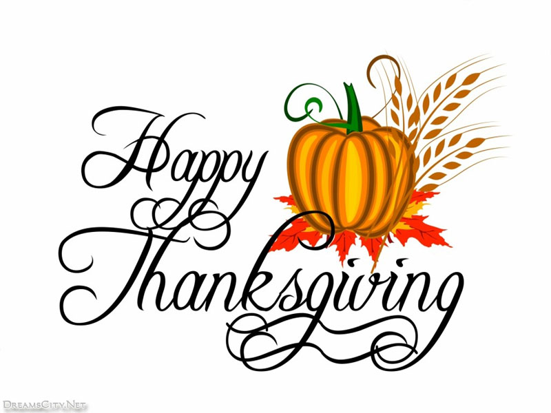 Happy Thanksgiving Greeting Image - Festive Pumpkin & Fall Decor