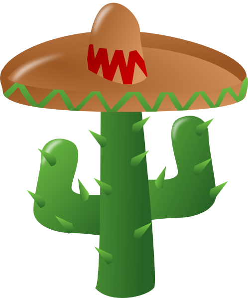 Cactus Wearing A Sombrero clip art - vector clip art online 