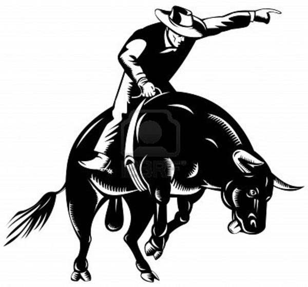 Bull Riding image - vector clip art online, royalty free  public 