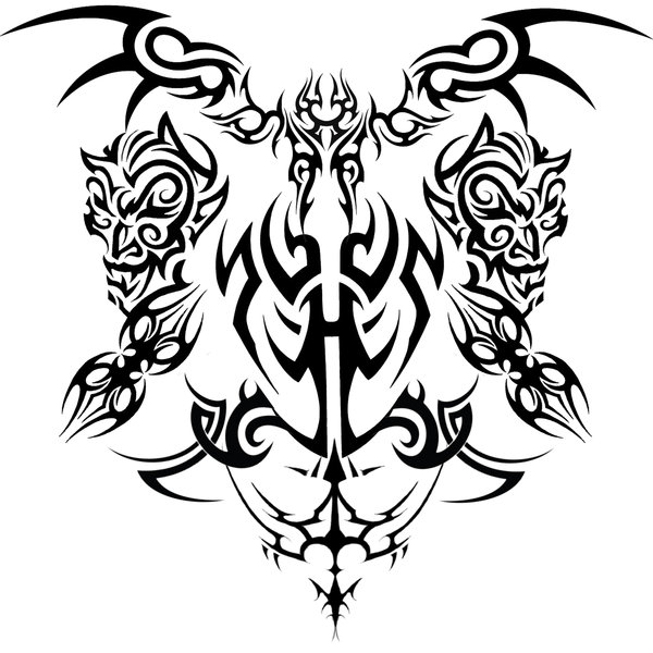 Red stars tattoo sketch on white background Vector Image