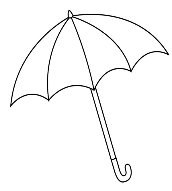 The Big Umbrella Black And White Coloring For Kids - Umbrella Day 