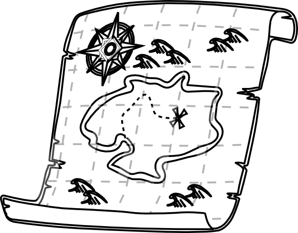pirate map background black and white