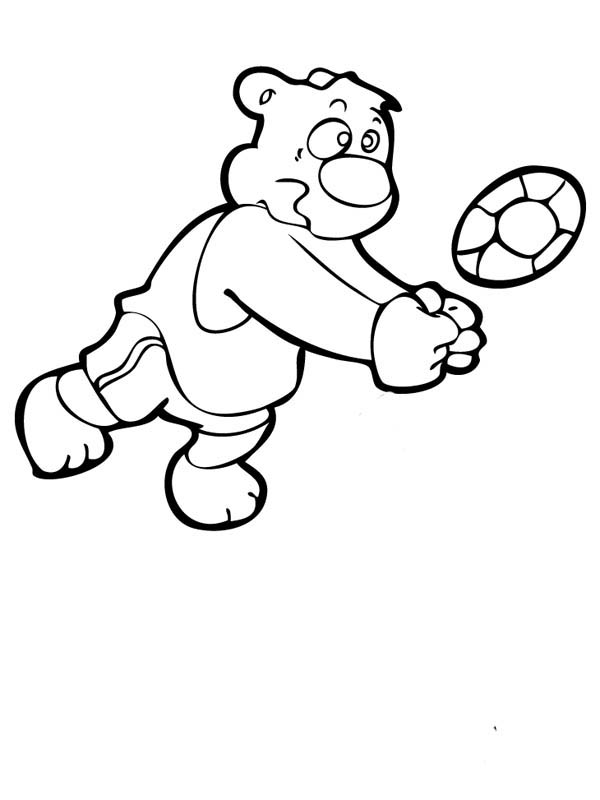 bear play volleyball cartoon - Clip Art Library