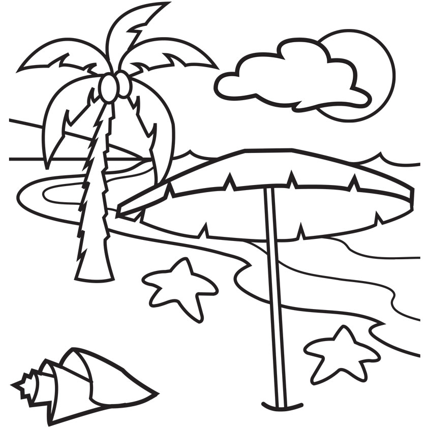free printable preschool coloring pages beach