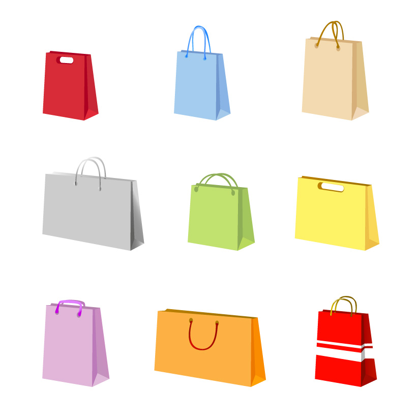 A variety of colorful clip art bag bags Free Vector 