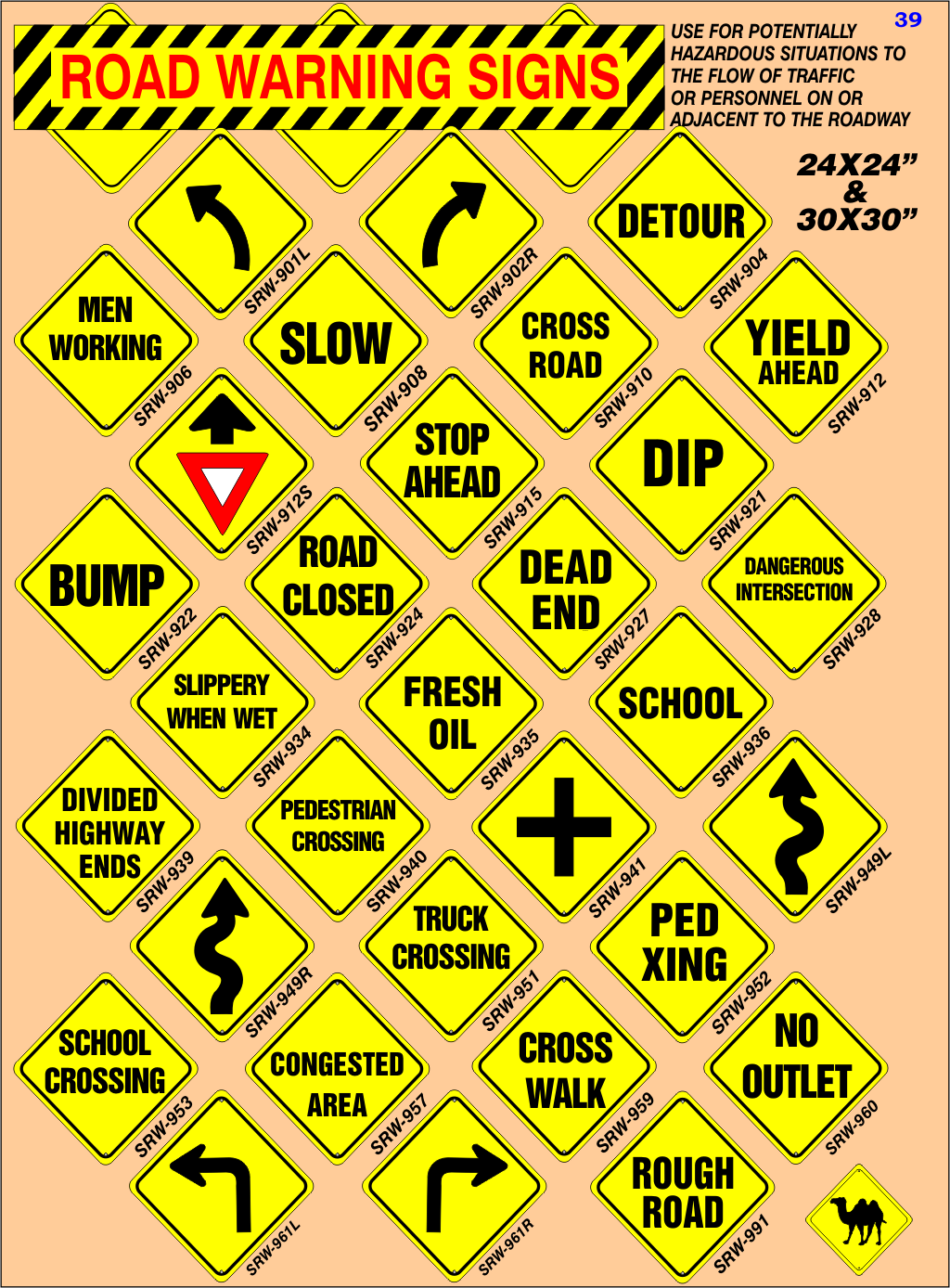 warning signs for roads - Clip Art Library