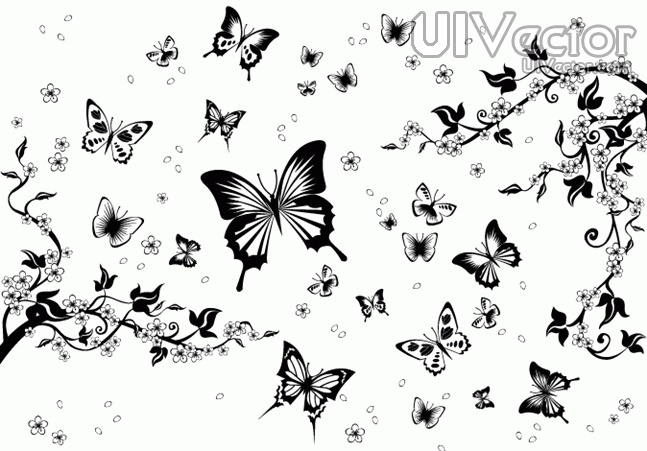 Black and White Butterfly pattern vector | Vector animal