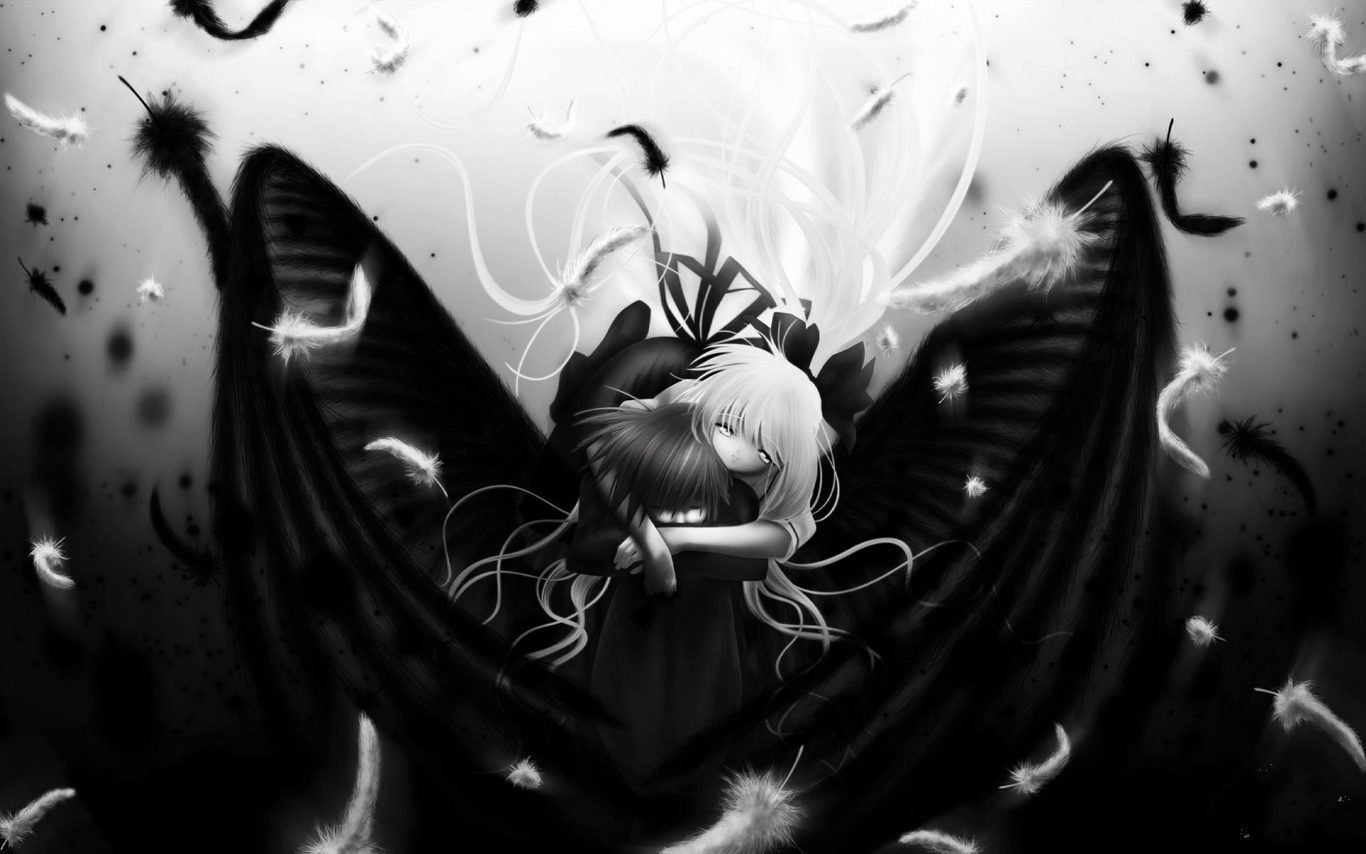 Anime Angel In Black Background HD Angel Wallpapers | HD Wallpapers | ID  #71511