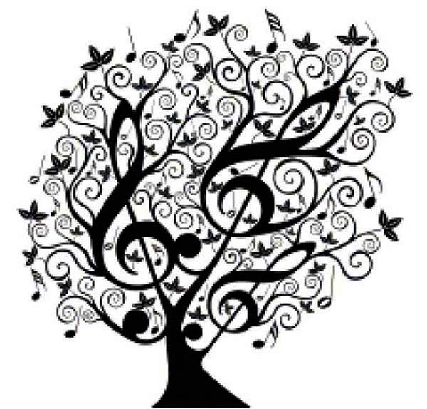 music note tree clipart - Clip Art Library