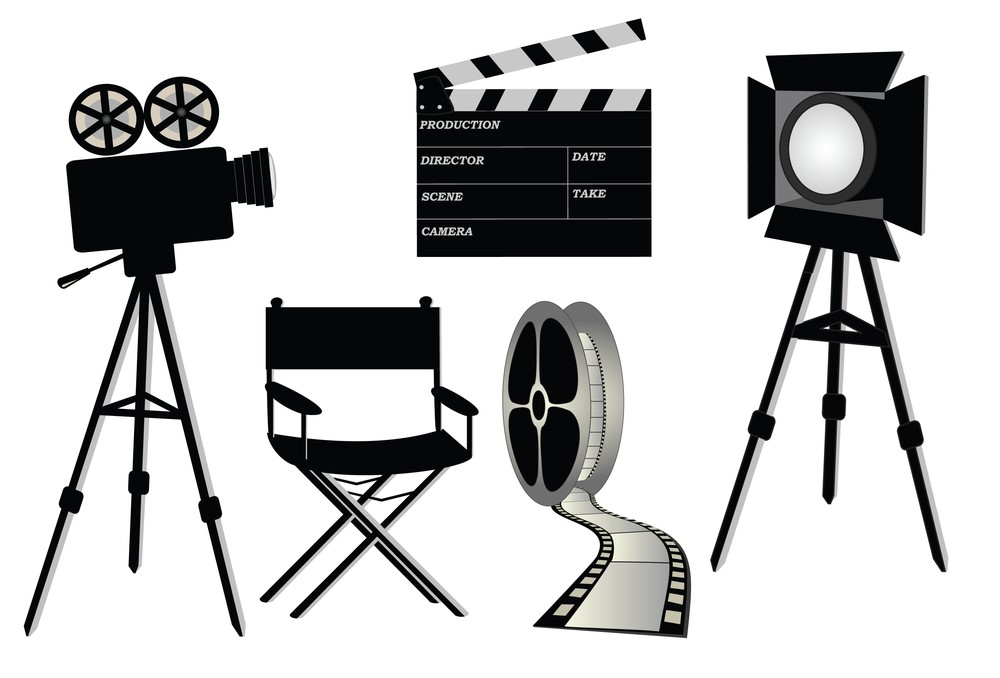 lights camera action clipart