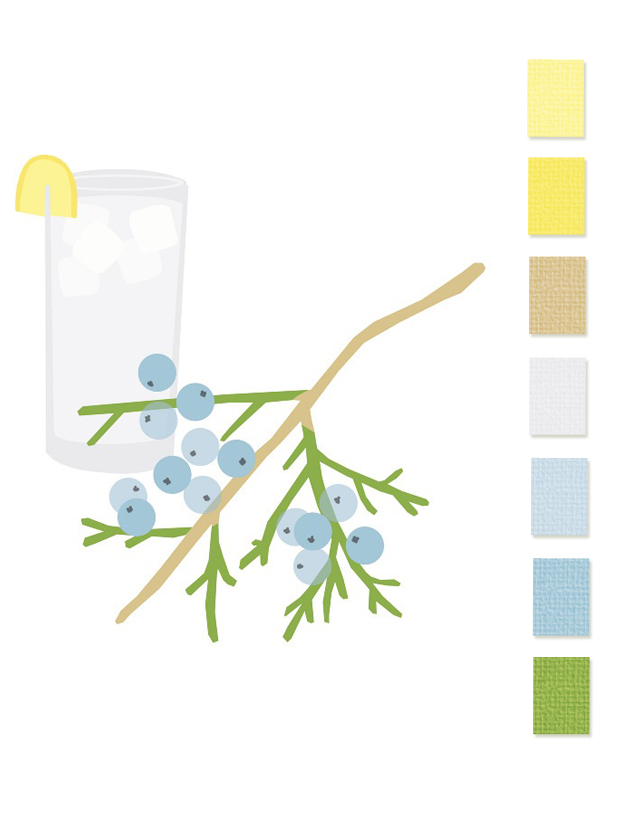 Classic Gin and Tonic with Juniper Berries - Refreshing Cocktail Illustration