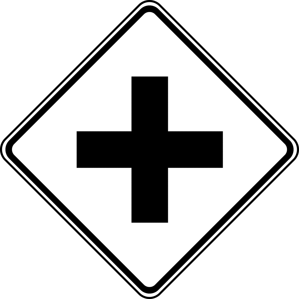 Cross Road, Black and White | ClipArt ETC