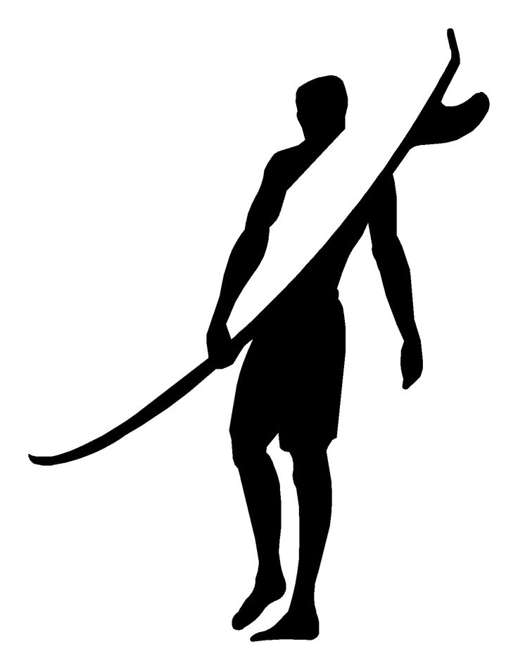 Surfer black and white outline | siluetas | Clipart library