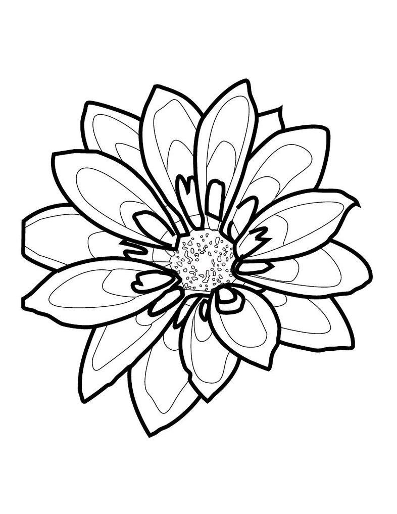 Flower outline by Rieaki on Clipart library
