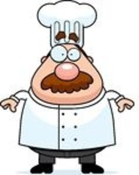 Friendly Cartoon Chef Illustration for Culinary Websites & Menus