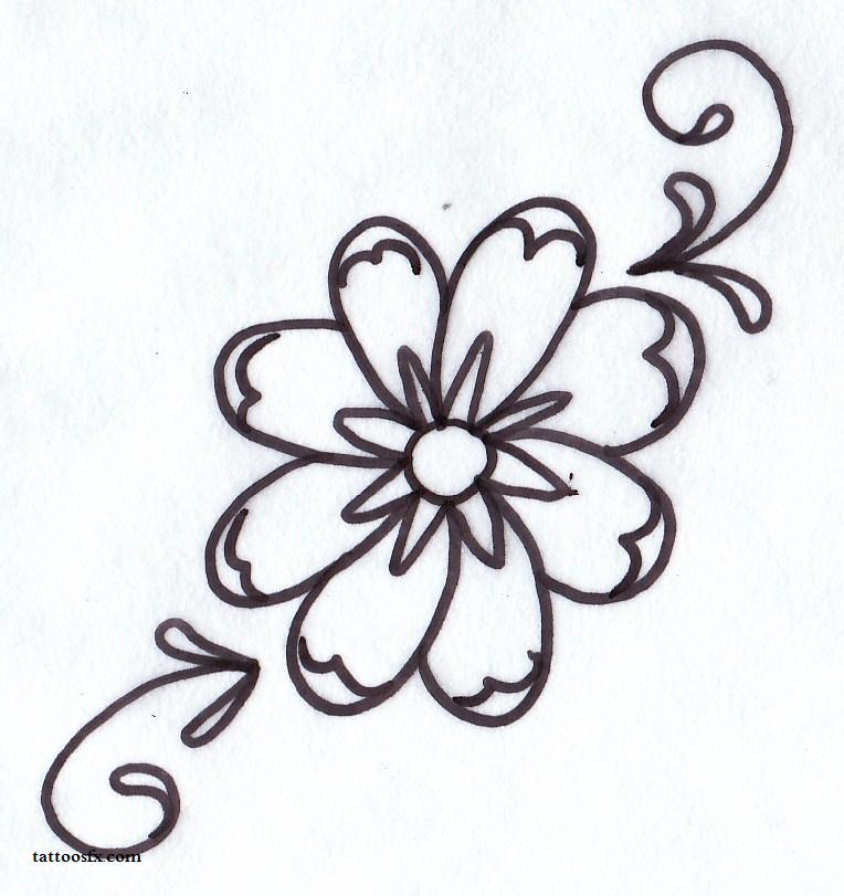 Simple Flower Tattoo Design - Simple Flower Tattoos Designs | Bodenewasurk