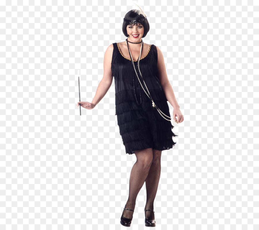 1920s Flapper Plus-size clothing Halloween costume - dress png download - 500*793 - Free Transparent Flapper png Download.