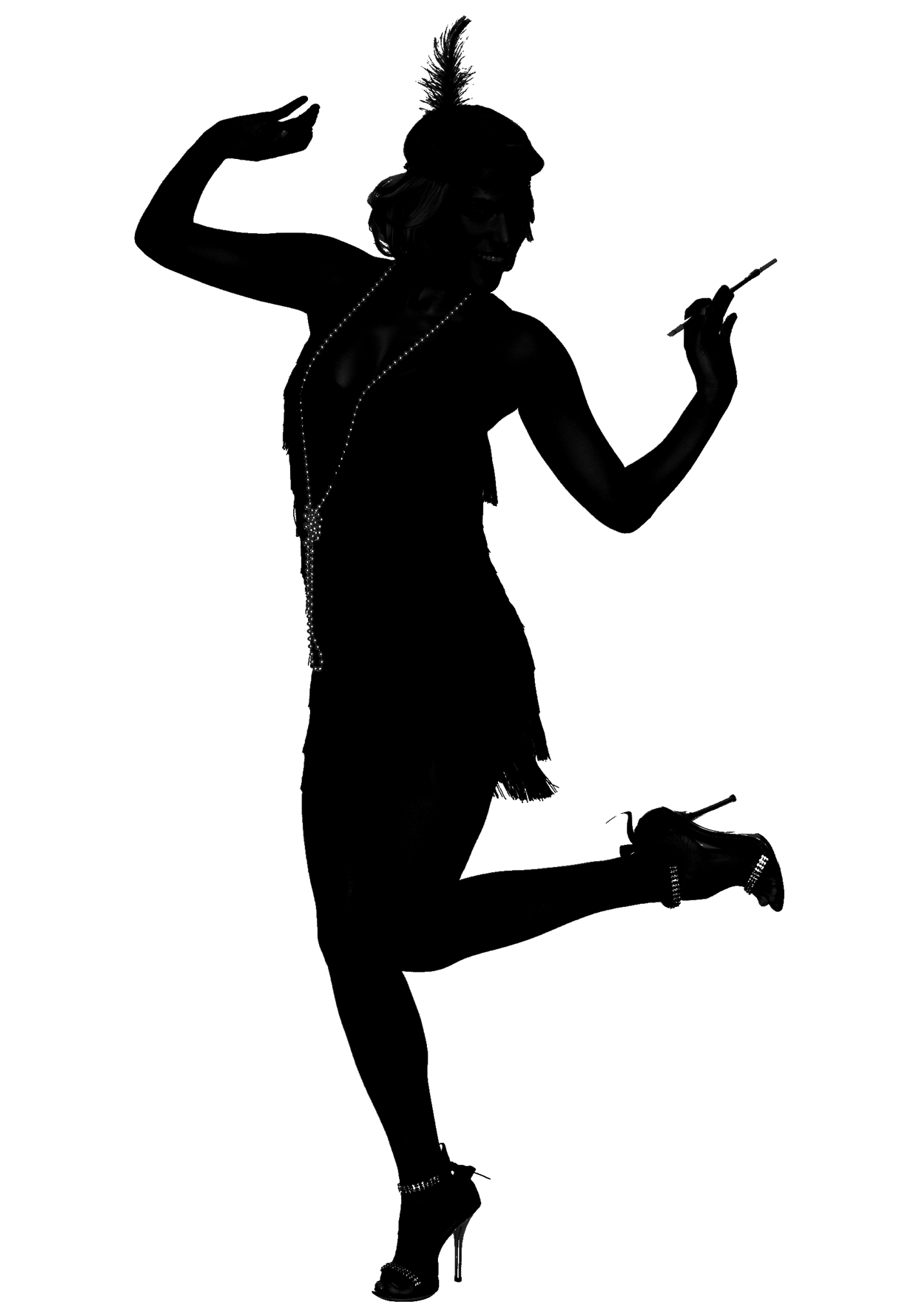 1920s Flapper Roaring Twenties Silhouette Dance - Silhouette png ...