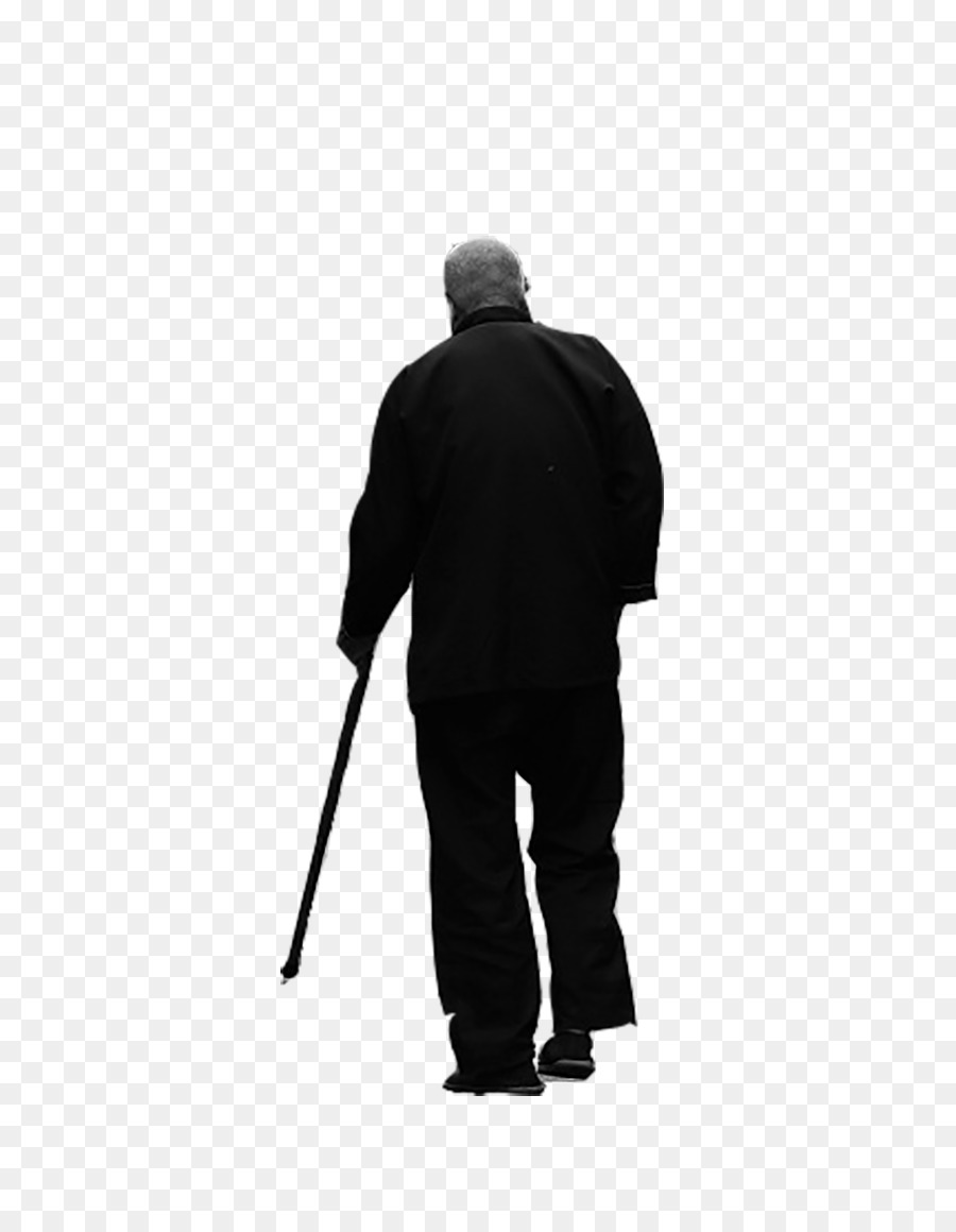 Silhouette Old age - The figure of a lonely old man png download - 600*1156 - Free Transparent Silhouette png Download.