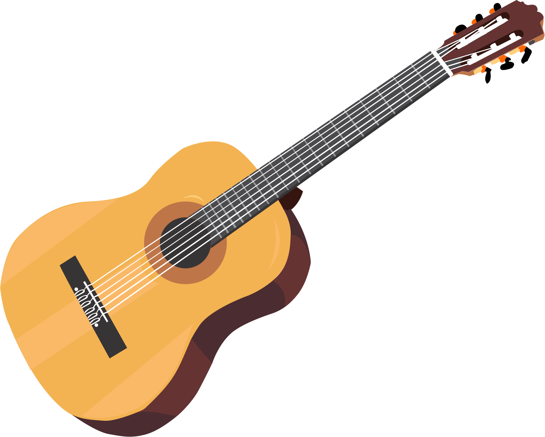 cartoon acoustic transparent guitar
