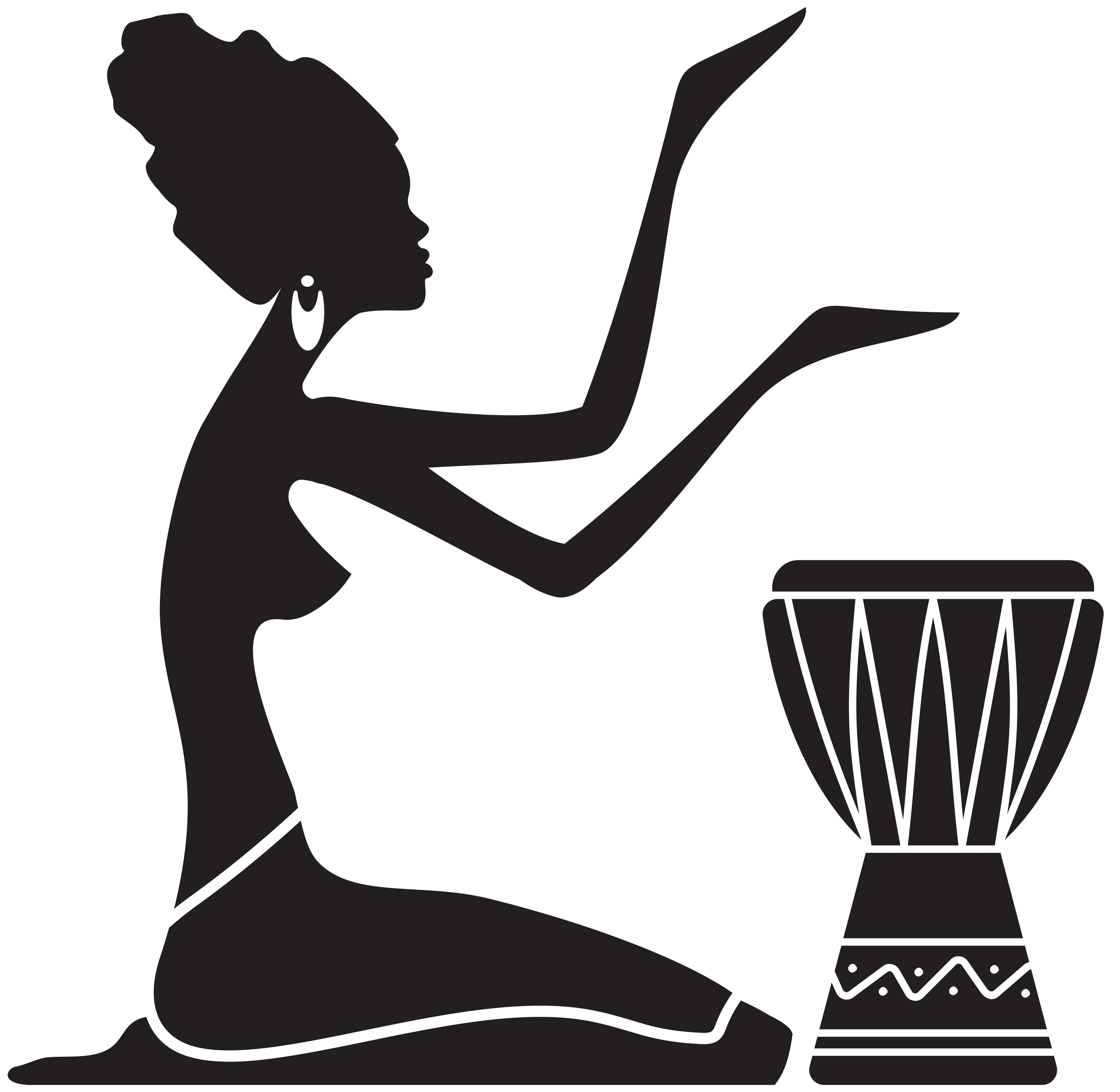 painting of a african woman silhouette
