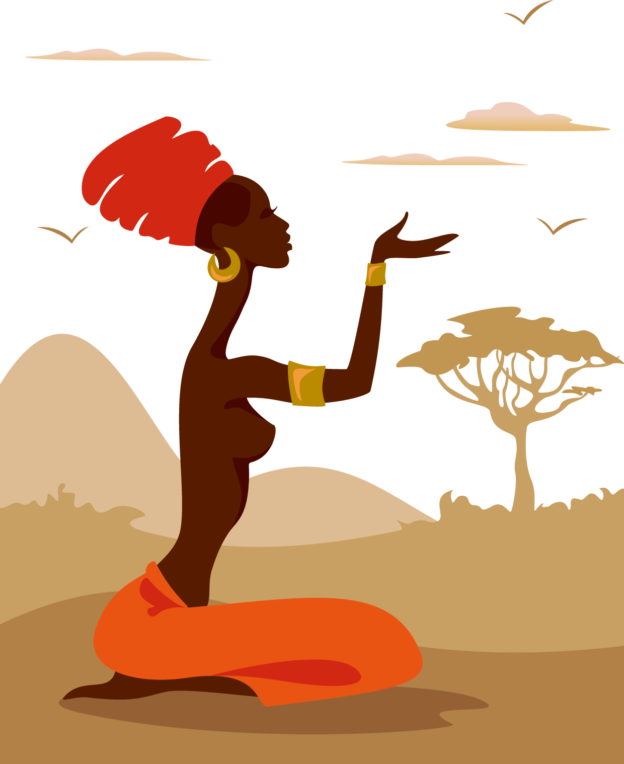 Silhouette Woman African American Illustration - vector minority women