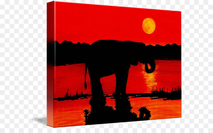 Silhouette Art Canvas print Painting - african sunset png download - 650*543 - Free Transparent Silhouette png Download.