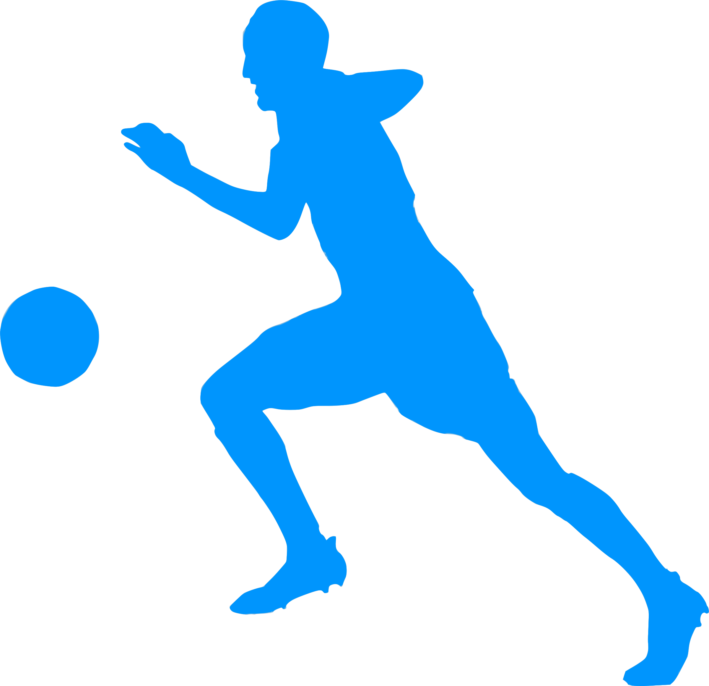 soccer player clipart blue
