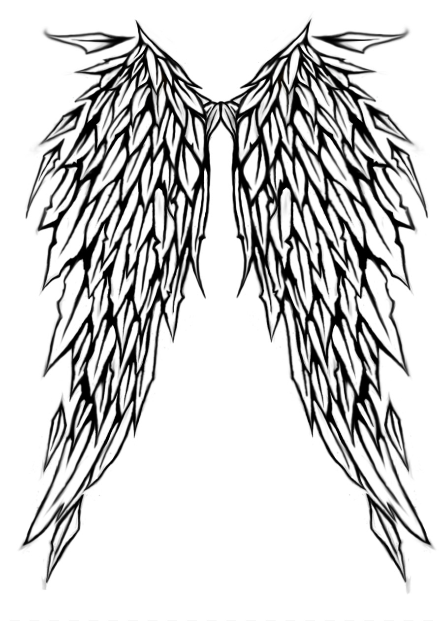 Lower-back tattoo Angel Wing Flash - Angel Wings With Halo Drawings png download - 900*1259 - Free Transparent  png Download.
