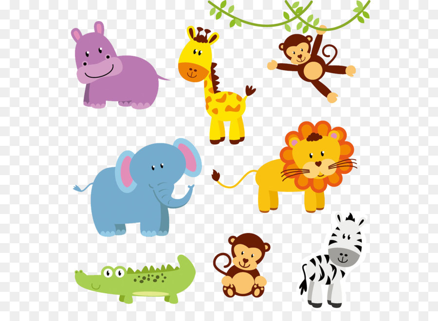 Jungle Animal Zoo Northern giraffe Clip art - animal png download - 1000*1000 - Free Transparent Baby Jungle Animals png Download.