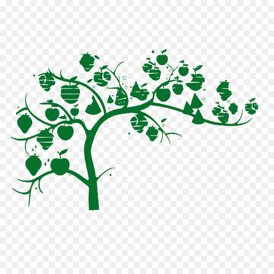 Green Silhouette - Apple tree laden with green silhouette png download - 1000*1000 - Free Transparent Green png Download.