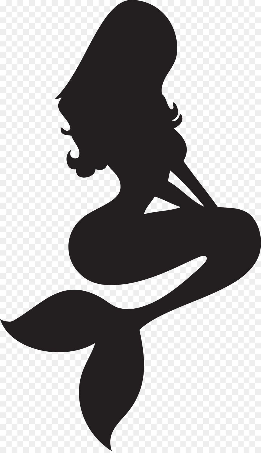 Ariel Silhouette Stencil The Little Mermaid - silhouette png download - 4000*6902 - Free Transparent Ariel png Download.