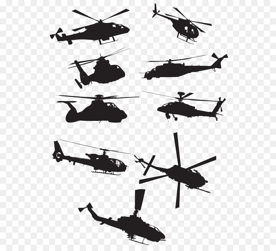 Military helicopter Sikorsky UH-60 Black Hawk Boeing AH-64 Apache Bell UH-1 Iroquois - Silhouette of aircraft png download - 600*801 - Free Transparent Helicopter png Download.