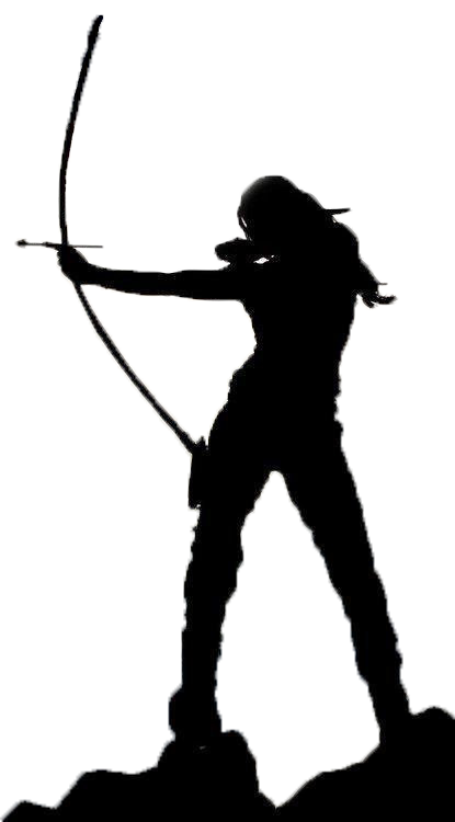 girl with bow and arrow silhouette
