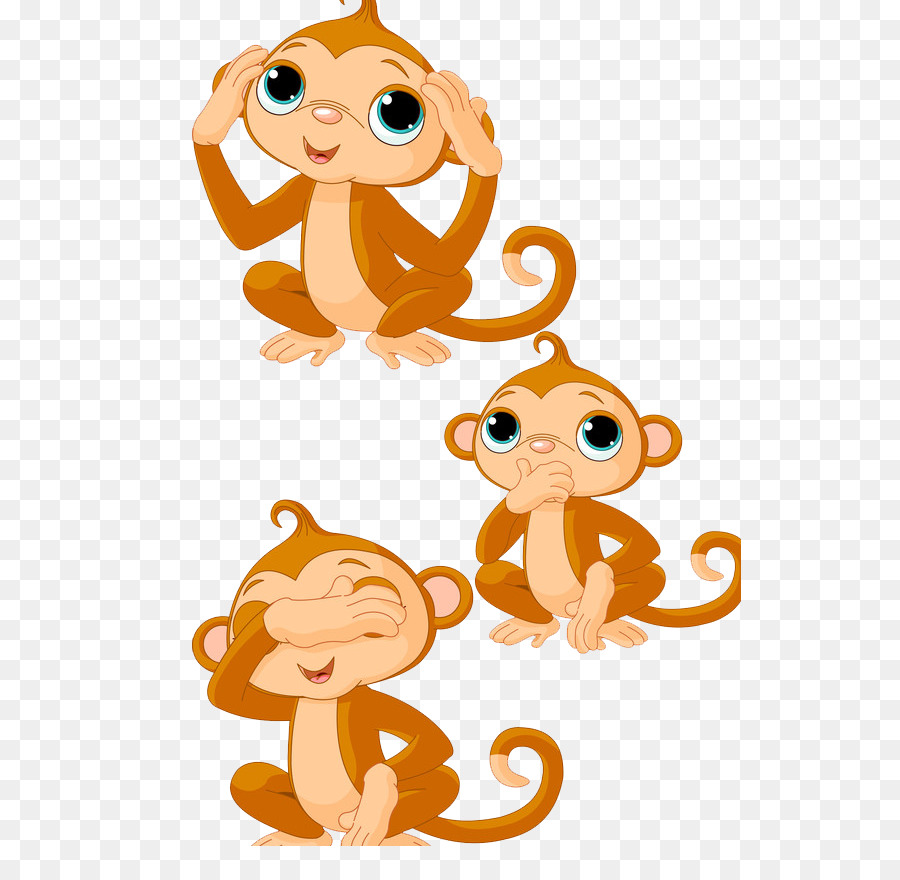 Monkey Drawing Cartoon Clip art - Cartoon baby monkey emoticons creative decorative buckle Free png download - 582*867 - Free Transparent Monkey png Download.