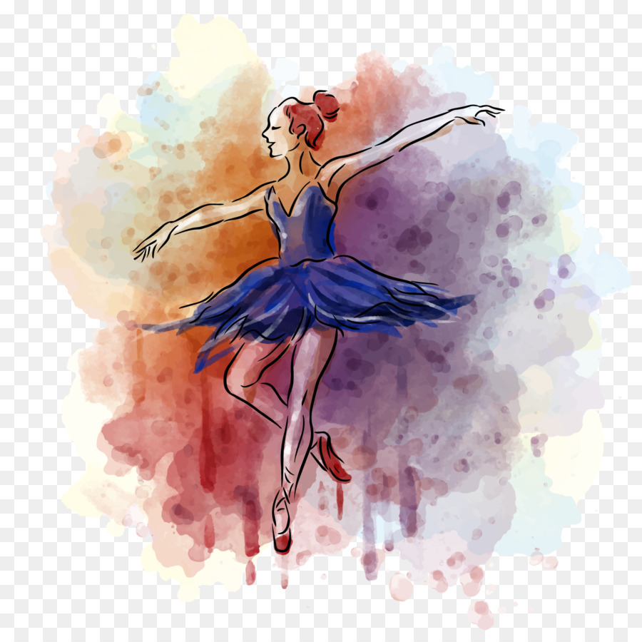 Ballet Dancer Watercolor painting Balerin - Vector ballet png download - 1600*1600 - Free Transparent  png Download.