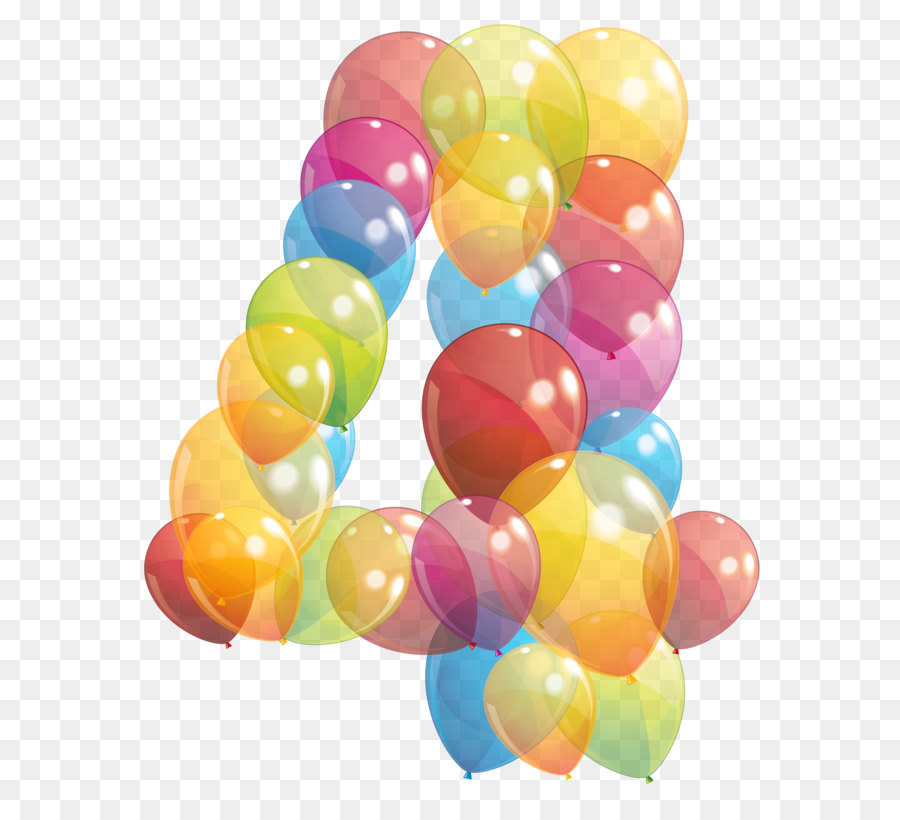 Number Balloon Clip art - Transparent Four Number of Balloons PNG Clipart Image png download - 3449*4285 - Free Transparent Balloon png Download.