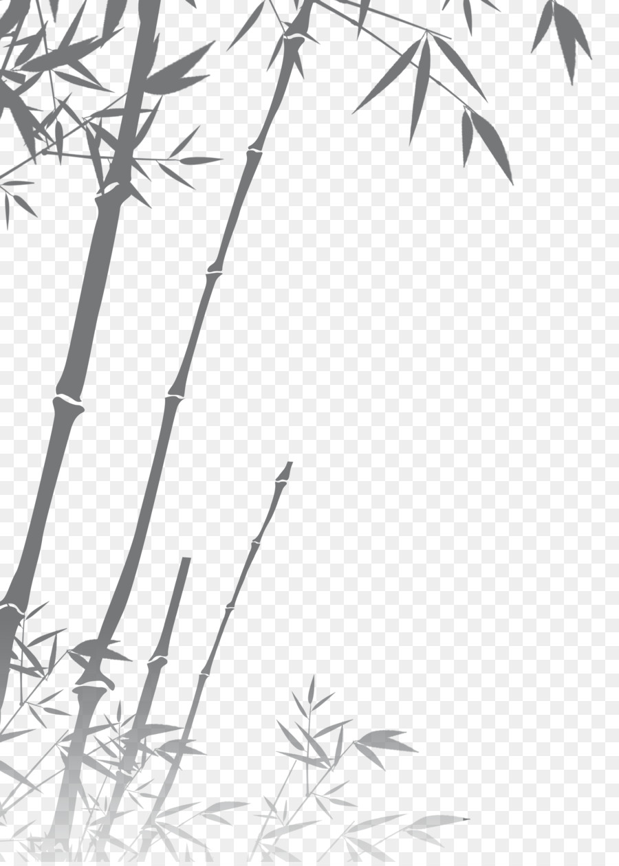 Black and white Bamboo Silhouette - bamboo png download - 2609*3635 - Free Transparent Black And White png Download.