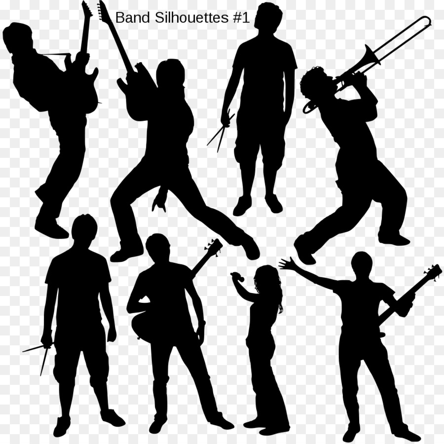 Musical ensemble Silhouette School band Art - Silhouette png download - 1000*1000 - Free Transparent  png Download.