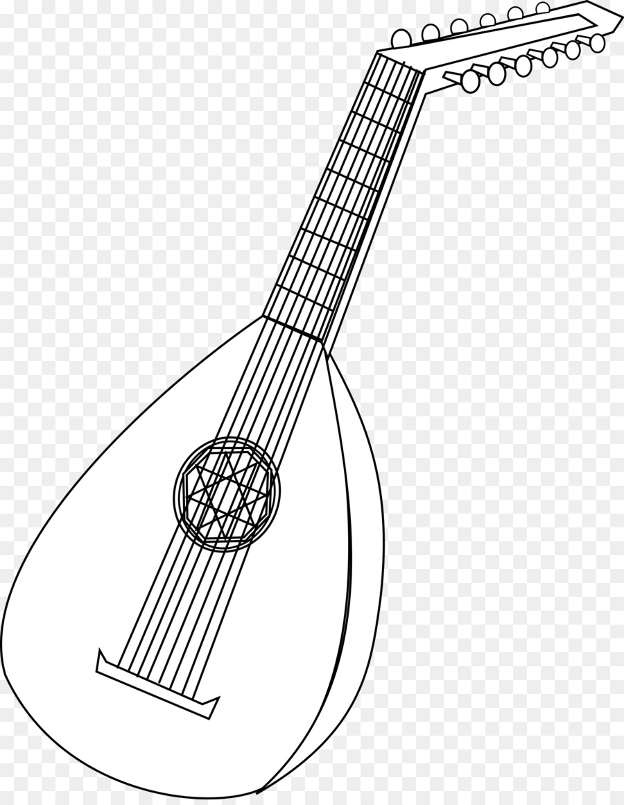 Coloring book Lute Musical Instruments String Instruments - Flute png download - 1875*2400 - Free Transparent  png Download.