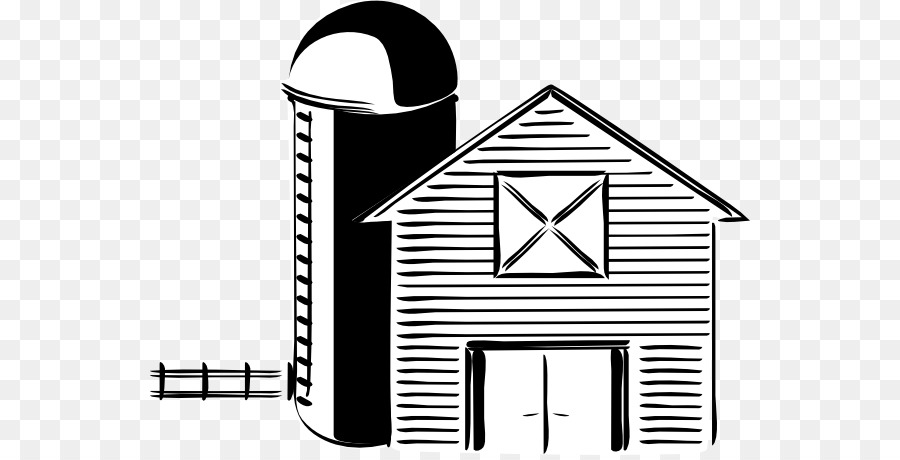 Silo Black and White Farm Barn Clip art - Barn Outline Cliparts png download - 600*455 - Free Transparent  Silo png Download.