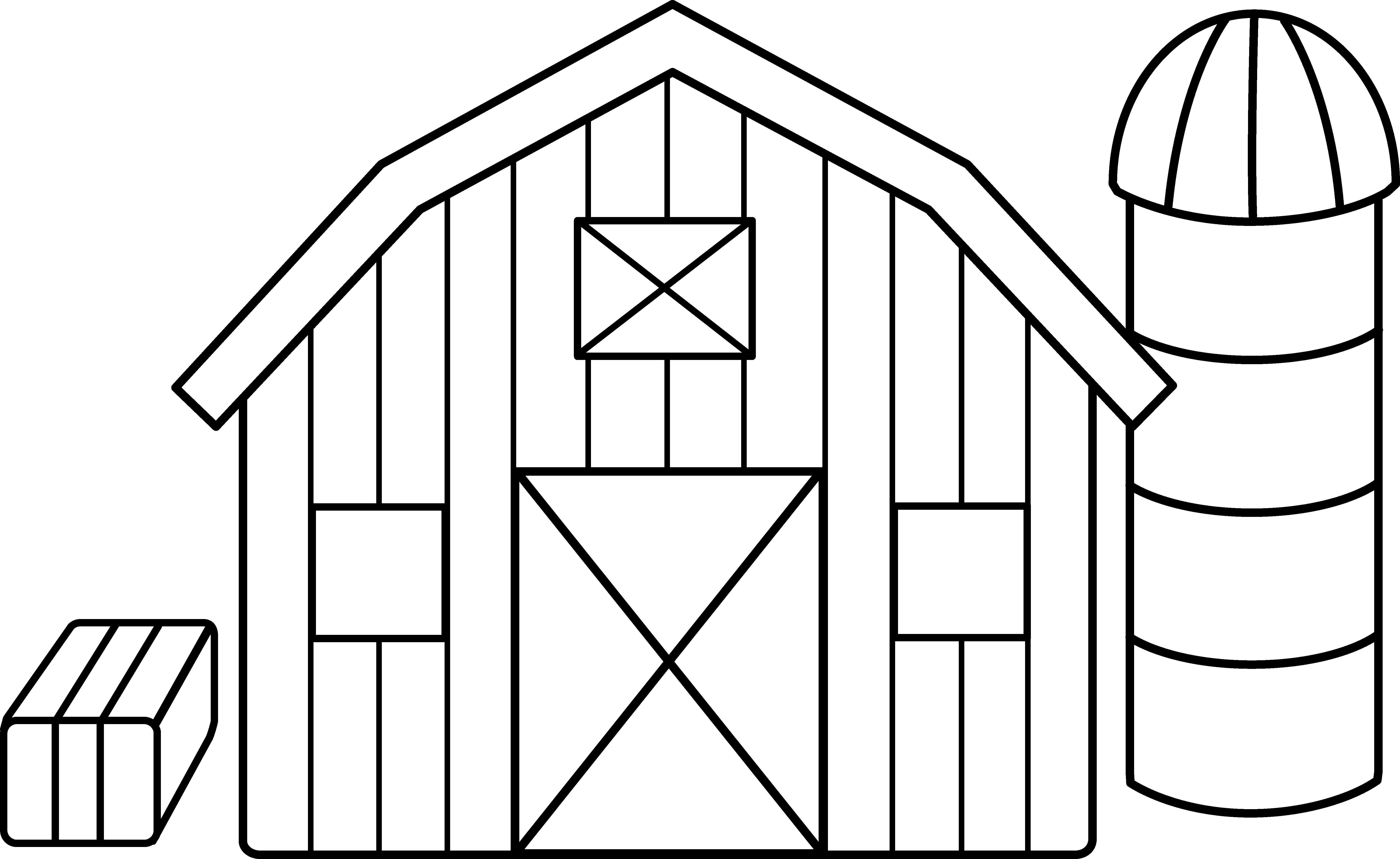 Black and White Farm Barn Silo Clip art - Farm Home Cliparts png ...