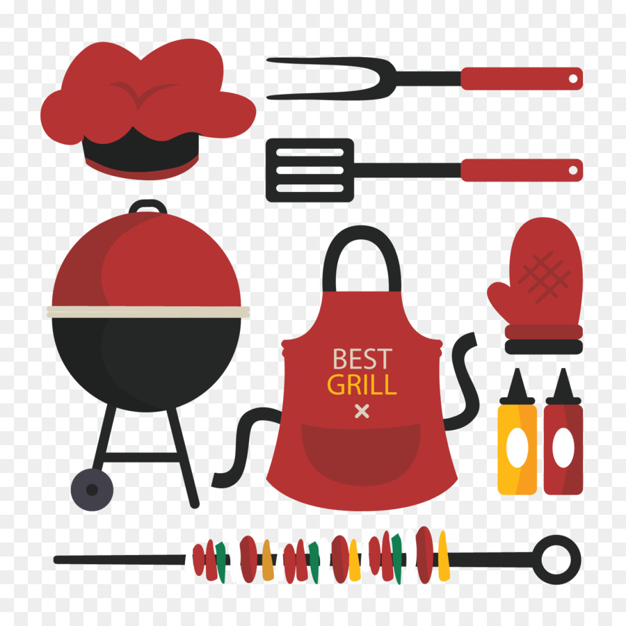 Barbecue Picnic Food Illustration - Red barbecue vector png download - 1500*1500 - Free Transparent Barbecue png Download.